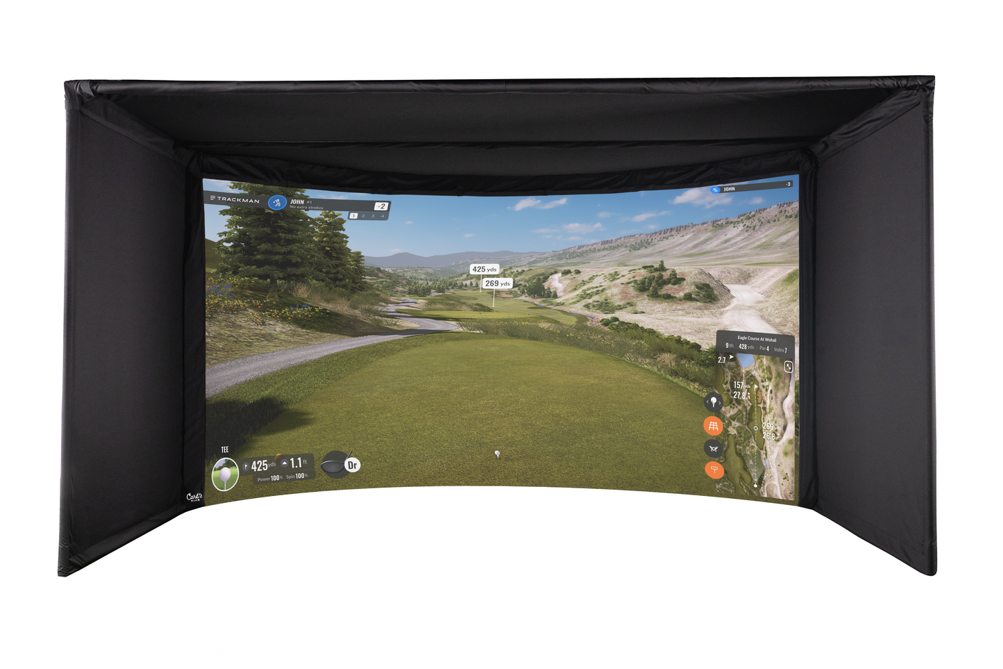 Carl's Place Curved Golf Simulator Enclosure Kit with Impact Screen